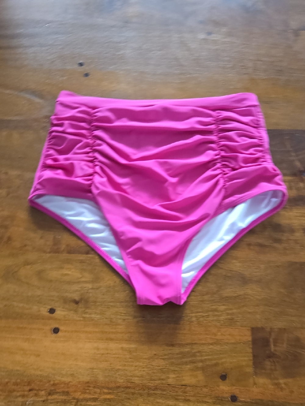 Cocopear High-Waist Pink Ruched Bikini Bottoms Size XL